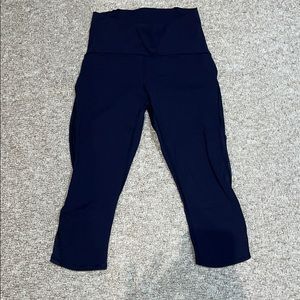 Lululemon Train Times Crop 17" Navy Blue